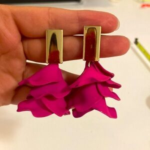 Dangling flower petal earrings